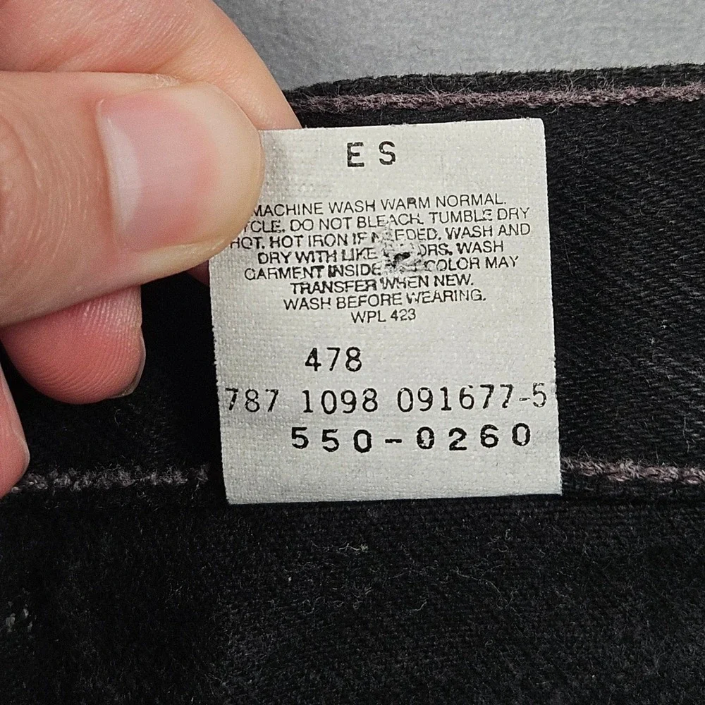 Vintage Levi's 550 Jeans Mens 34x32 (Actual 32x27) Black Denim Relaxed Baggy 90s